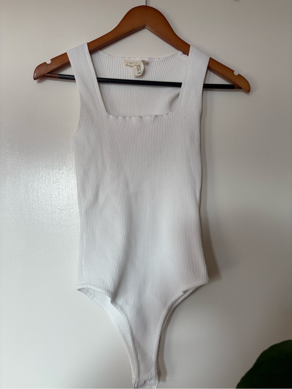 White Ribbed One-Piece Bodysuit